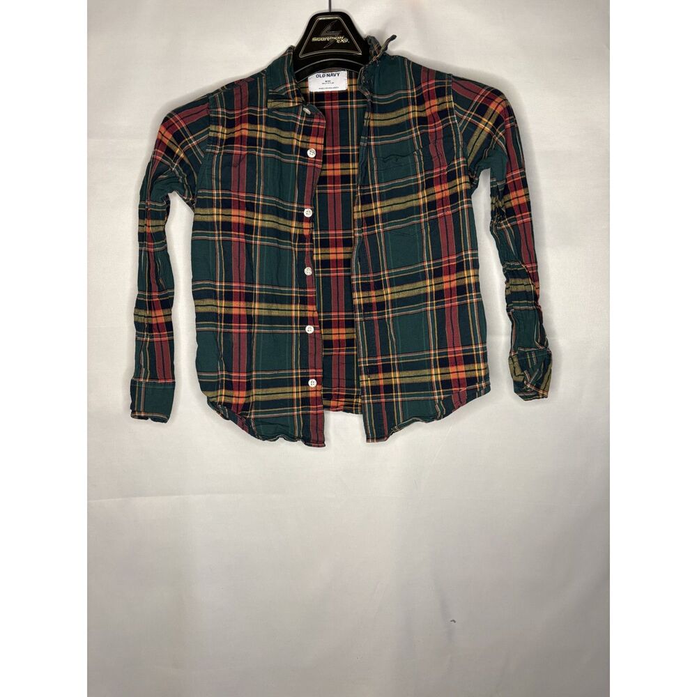 Boys Plaid Old Navy Button Shirt Medium
